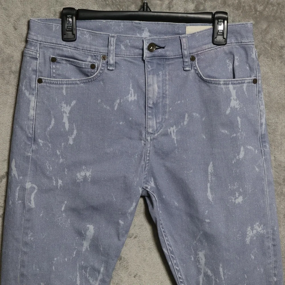 Rag & Bone Jeans Mens 32x32 French Blue Fit 1 Skinny Acid Wash Stretch Slim